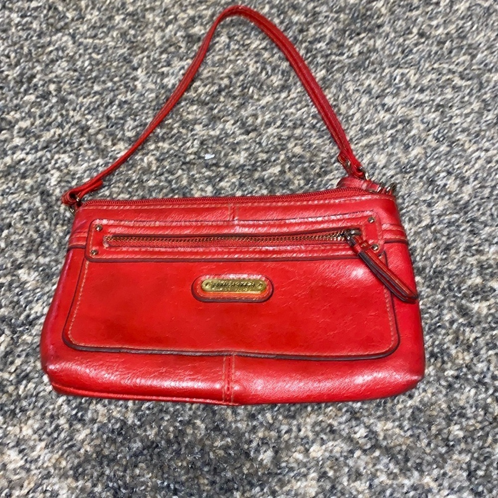 Franco Sarto Red Leather Mini Purse convertible Wristlet